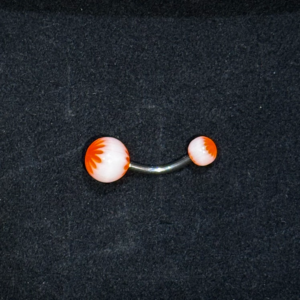 piercing nombril fleur orange